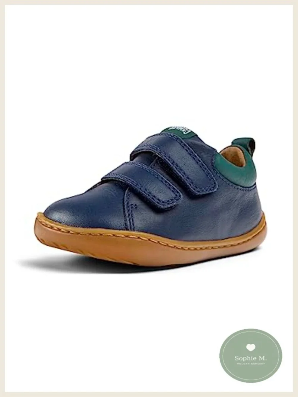 Kids Cushioned Leather First Walker Sneakers Hook Loop Closure